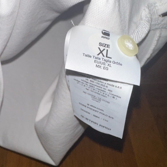 Raw G-Star / Men’s XL / White Polo / Short Sleeve / BRAND NEW - Picture 4 of 5